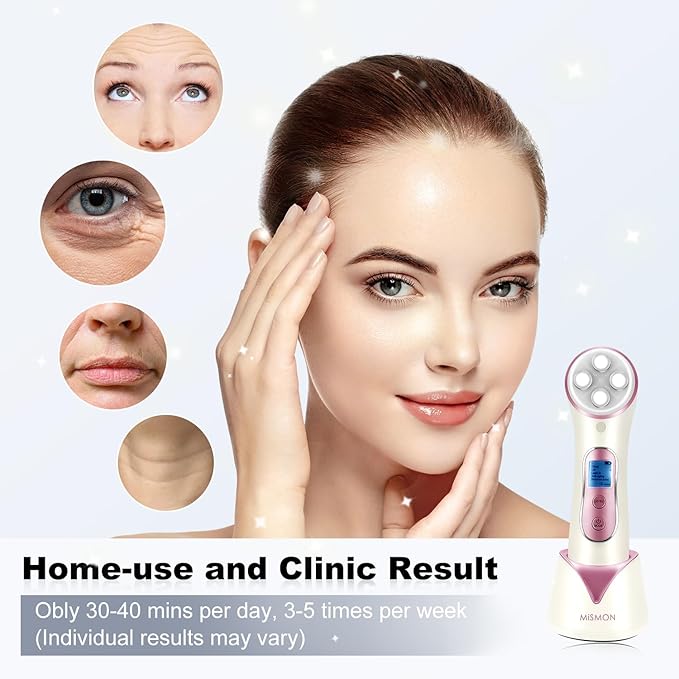 MiSMON High Frequency Facial Machine Light Theraphy Micro-Current Device, 5 in 1 Multifunctional Facial Massager for Face