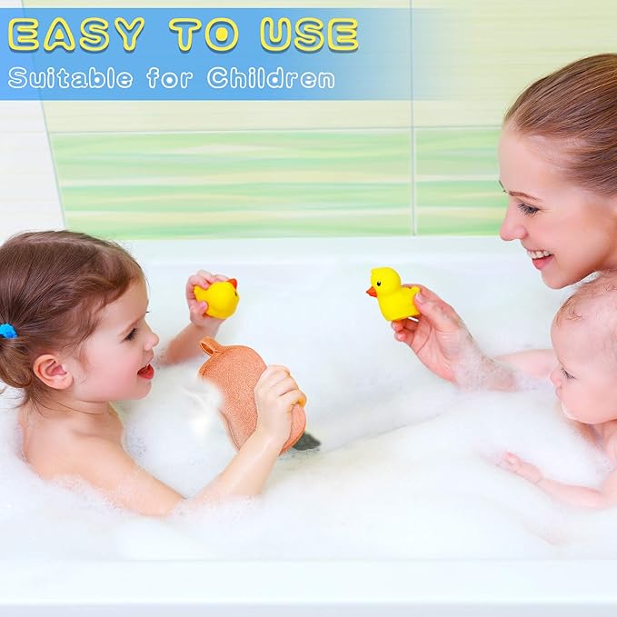Tatuo 4 Pieces Baby Bath Sponge Cotton Baby Sponge Toddler Soft and Absorbent Loofah for Kids Babies Men Women(Red, Purple, Green, Orange)