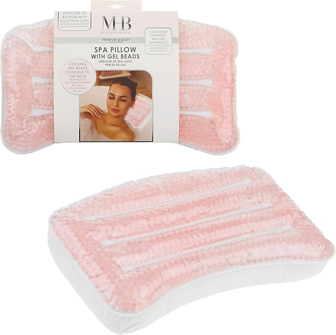 Expressions Spa Pillow with Glitter Gel - 1pc Cooling Spa Pillow for Bathtub and Hot Tub Relaxation | Luxury Bath Products & Spa Accessories for Women