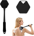 Back Scrubber for Shower - Long Handled Bath Brush, 15" Dual-Sided Silicone Bristles with Massage Beads, Silicone Body Brush for Skin Massage and Body Exfoliator,Non-Slip (2 Pack)