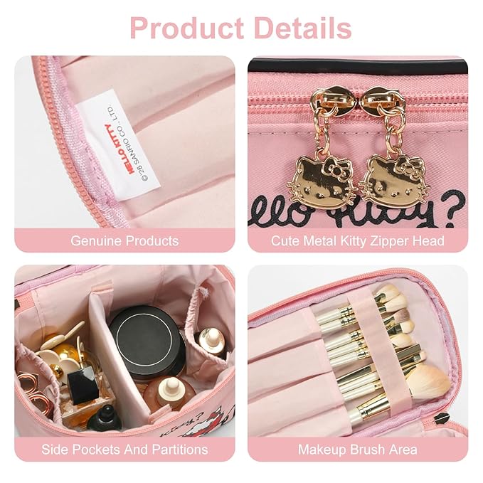 Vimanllie Large Travel Makeup Bag Waterproof Cosmetic Bags,Portable Toiletry Organizer with Handle for Girl,Cute Home Storage for Women