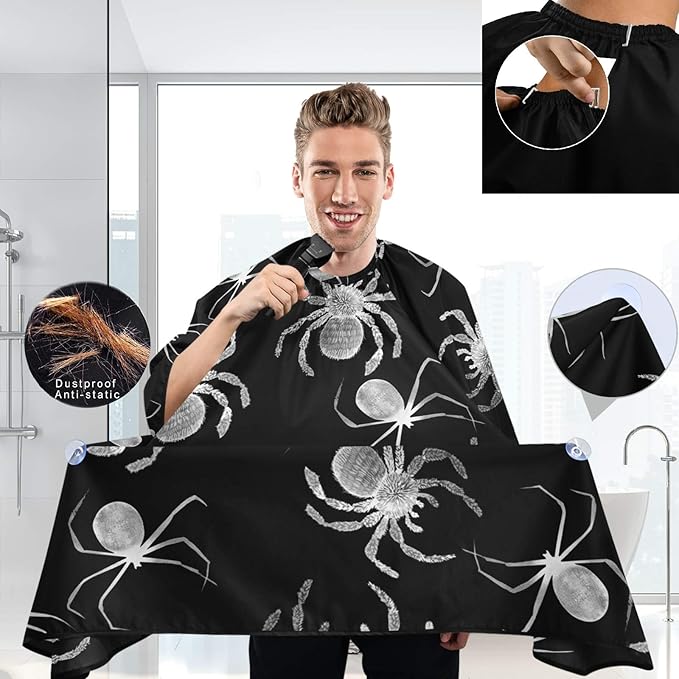 visesunny Professional Barber Cape Polyester Hair Cutting Salon Cape Apron Anti-Static Beard Bib Grooming Apron