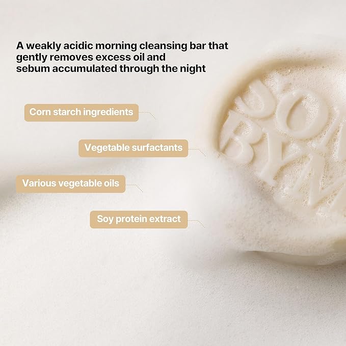 SOME BY MI Lacto Soy Low pH Morning Cleansing Bar – 3.17oz, 90g - Korean Vegan Bar Soap with Blackhead & Oil Control – Enriched with Soy Protein & Probiotics to Support Skin Barrier – Korean Skin Care
