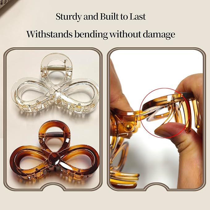 3.9 Inch Hair Claw Clips Large Glossy No Slip Hair Clips for Women Long and Medium to Thick Hair, 4 Pack