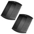 Boao 2 Pcs Metal Hair Combs for Women Men Stainless Steel Beard Mustache Comb Credit Card Size Lice Wallet Pocket Fine Cutting Teasing Barber Hair Styling Dandruff Remove Dreadlock(Black)