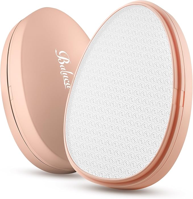 BALUCA Glass Foot File Callus Remover for Feet - Nano Glass Foot Scraper Scrubber Dead Skin Removal for Cracked Heels,Professional Pedicure Tool for Home, Salon, and Travel (Apricot)