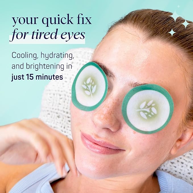 SpaLife Cooling Cucumber Eye Pads | Korean Dark Circles & Puffy Eyes Treatment | Nourishing Cucumber Eye Pads | Eye Mask for Puffy Eyes Daily Depuffing Eye Patches | 48 Count