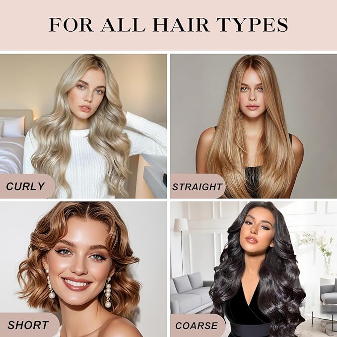 Heatless Curls Overnight Set - 8PCS Jumbo Velvet Hair Rollers to Sleep In, No-Damage Flexi Rods for Beautiful, Effortless Curls and Waves for Women