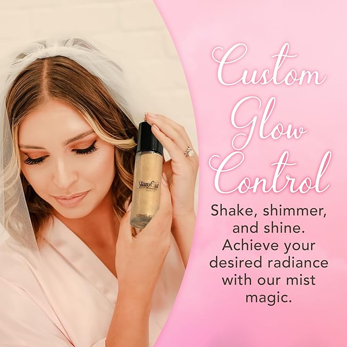 StansOut Beauty Co Bridal Glow Setting Spray | Dewy Illuminating Face Mist Fixing Spray for Makeup Finish | Long-Lasting Makeup Setting Spray for Face Paint, Dewy Finish, and Mature Skin 120ml