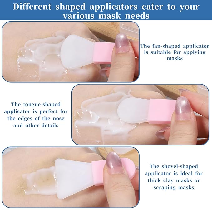 3 Pcs Silicone Face Mask Applicator Face Mask Applicator Brushes Silicone Makeup Brush Mini Makeup Spatula Brush Set Mini Clay Applicators Portable Beauty Tools Set for Cosmetic Masks Eye Cream