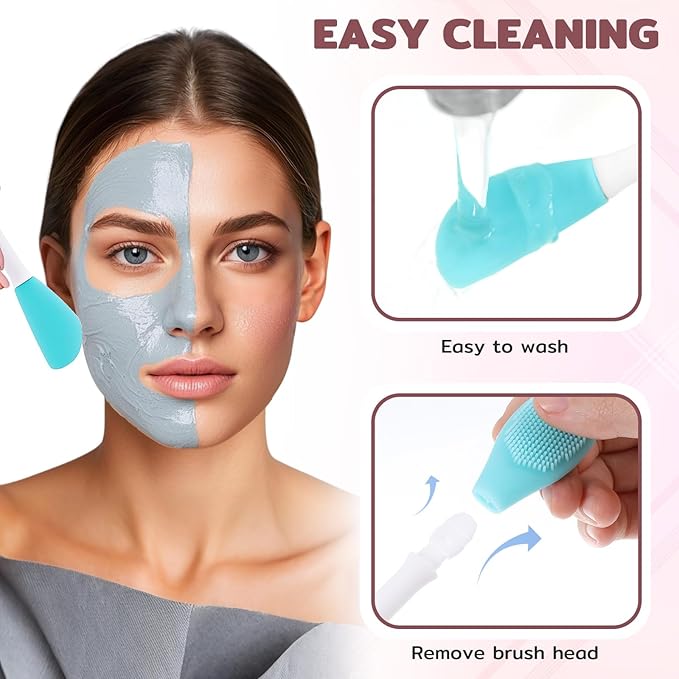 4 Pcs Face Mask Applicators, Silicone Face Mask Brush, Reusable Face-Mask Applicator Tool, Facial Brushes Applicator for Apply Skincare Lotion, Gel, Cream, Cosmetic Foundation
