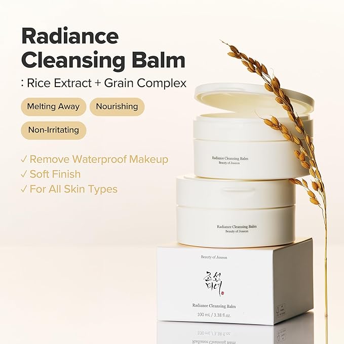 Beauty of Joseon Radiance Cleansing Balm Makeup, Sunscreen, Pore Cleanser for Sensitive Acne Skin. Korean Skincare for Men and Women 100ml, 3.38 fl.oz (Pack of 2)