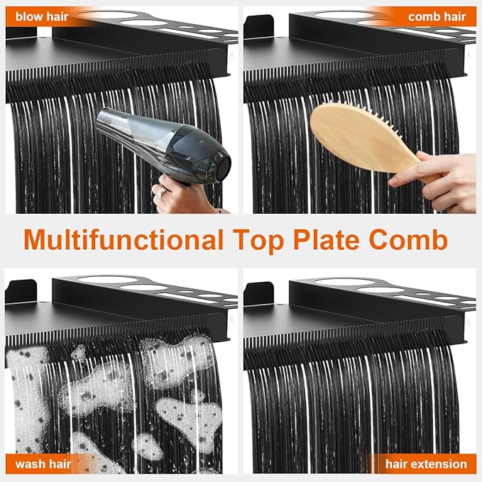 Salon Rolling Tray with 2 Magnetic Bowls, Professional Tool Tray Cart, Hair Extension Tray for Hairdressers, Color Tray Trolley for Hair Salon Home Use