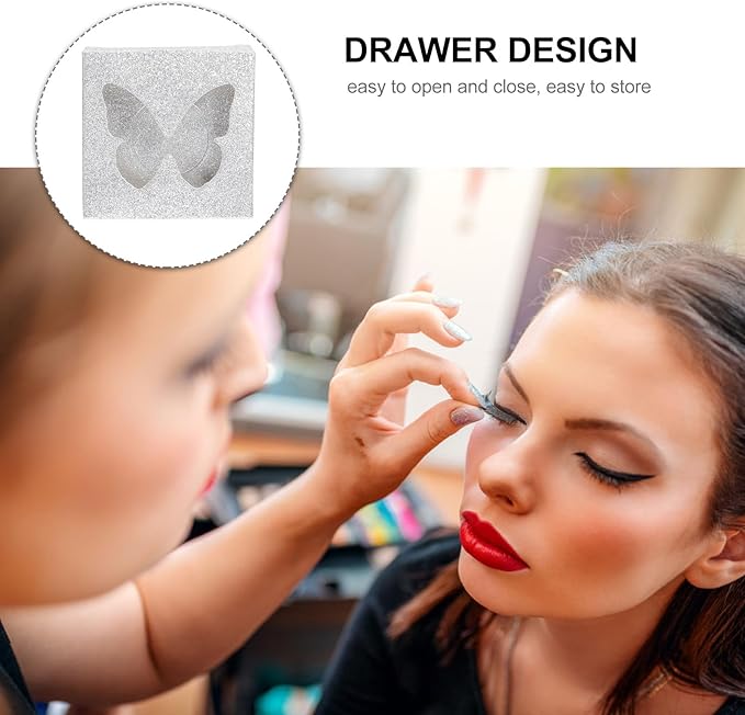 ARTIBETTER 30pcs Colorful Square False Eyelashes Packaging Box with Lash Tray Silver Base Eyelash Storage Case for Makeup Organizer