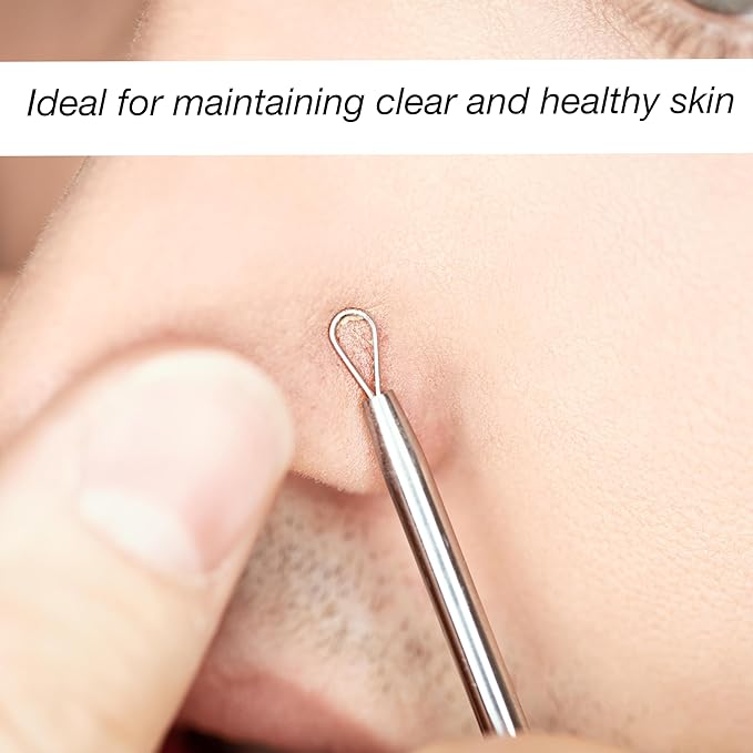 4pc Skin Glow Kit - Professional Blackhead Removal Stainless Steel Facial Instruments Storage Case Esthetician Acne Extractor Supply