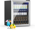 Beverage Refrigerator, 1.6 Cubic Feet/70 Can Fridge for Soda Beer or Wine with Adjustable Shelve & LED Display, Small Refrigerator for Home/Bar/Office(Silver)