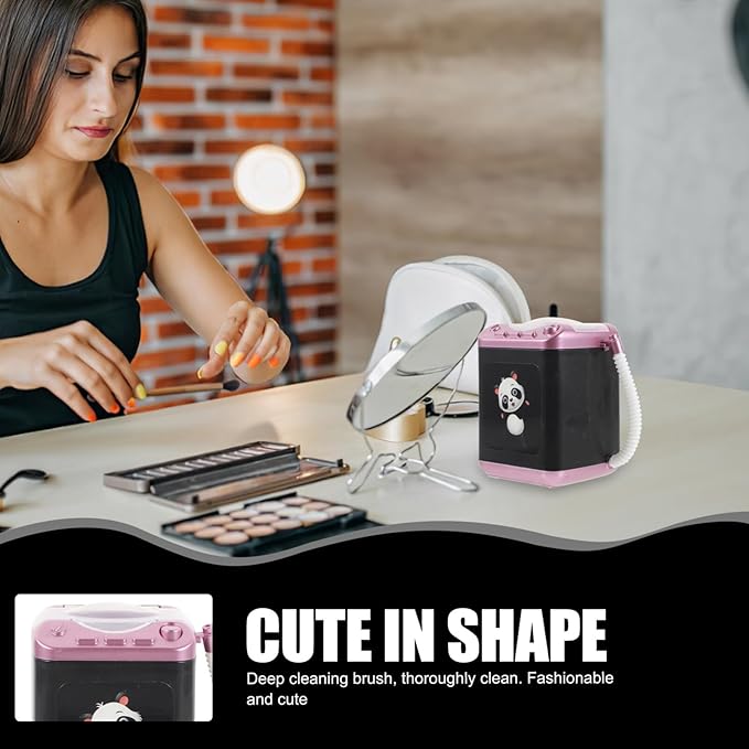 Beaupretty Electric Makeup Brush Cleaner Machine Mini Automatic Washer for Makeup Brushes and Sponges Fast Cleaning Portable 4.25X3.14X2.99In