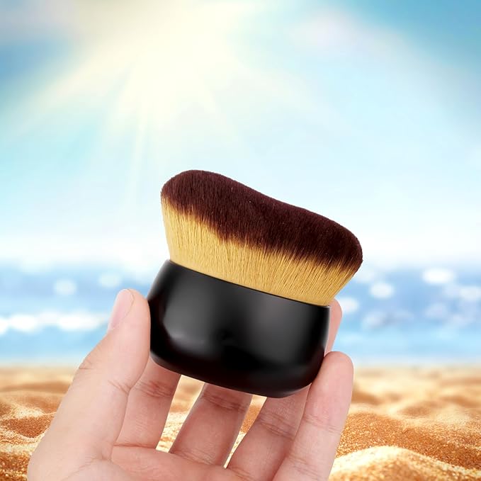 Body Makeup Brush for Self Tanner, Large Self Tanning Applicator Tan Brush Provides Even Application for Face Neck Back Legs, Wet & Dry Use (Black)