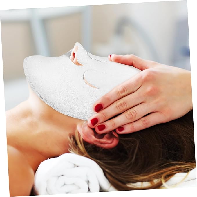 2pcs Coral Fleece Hot Compress Towel for Face Care Soft Mask Towel for Warm Cold Therapy for Spa and Home for Women