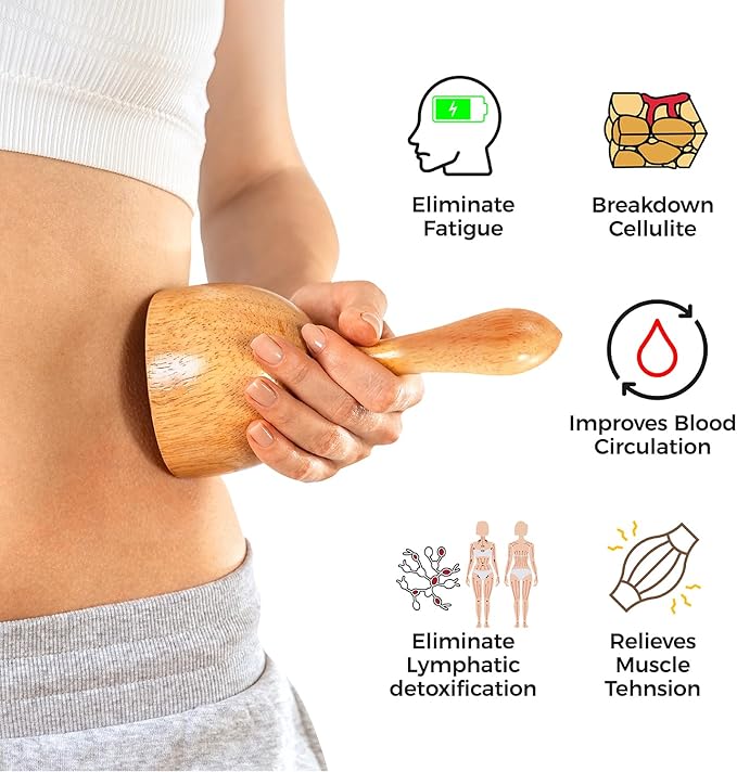 4PCS Wood Therapy Massage Tools Set for Comfort, Body Sculpting, Lymphatic Drainage, and Muscle Pain Relief