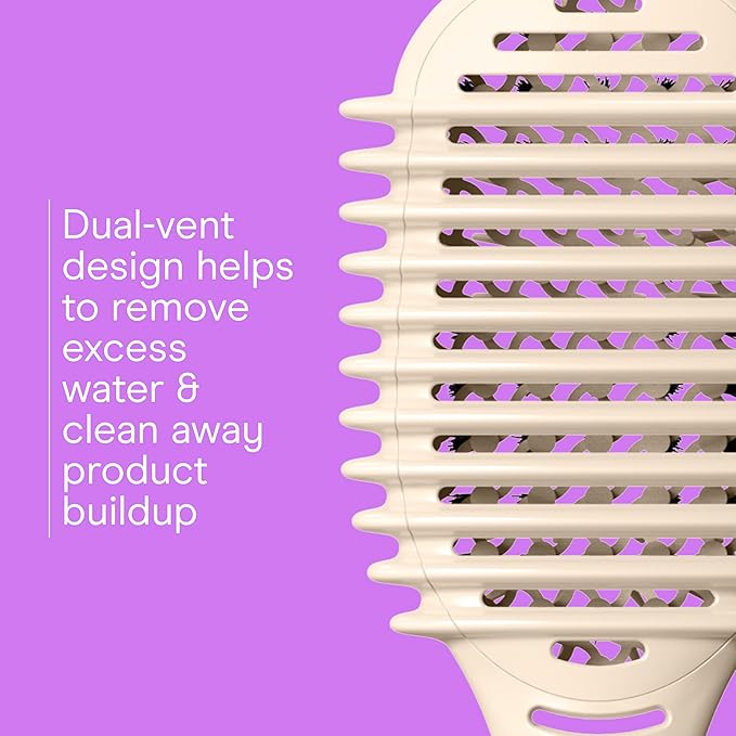 Conair Curl Define Pro Hair Brush for Curly Hair, Dual-Vent Design with Continuous Grooves, Mixed Bristles for Frizz-Free Detangling, Smoothing, and Curl Definition