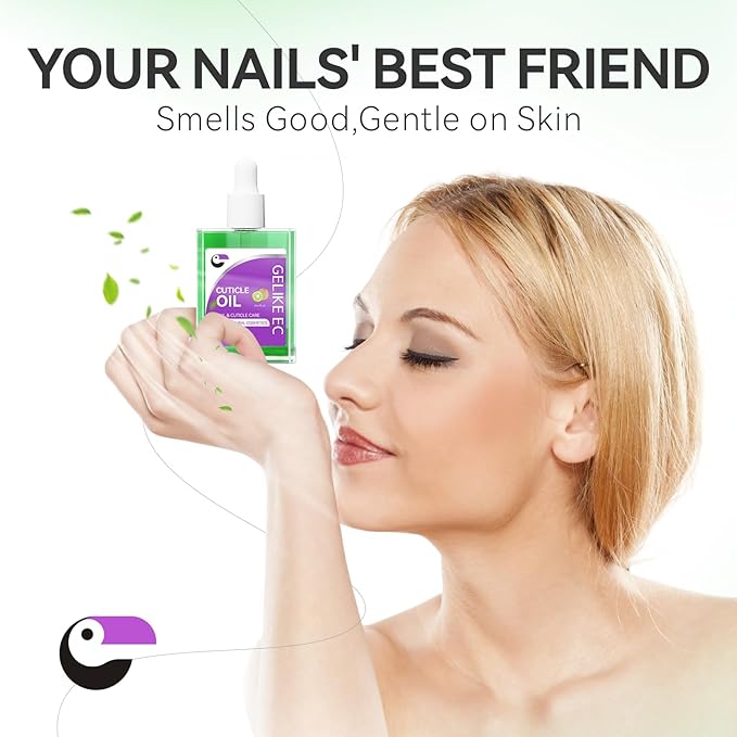 Nail Cuticle Oil for Moisturize and Repair - Gelike EC Easy and Quick Absorb Cuticles Care Treatment - Natural Kiwifruit Smells for Women and Men Dry Damaged Thin Nails