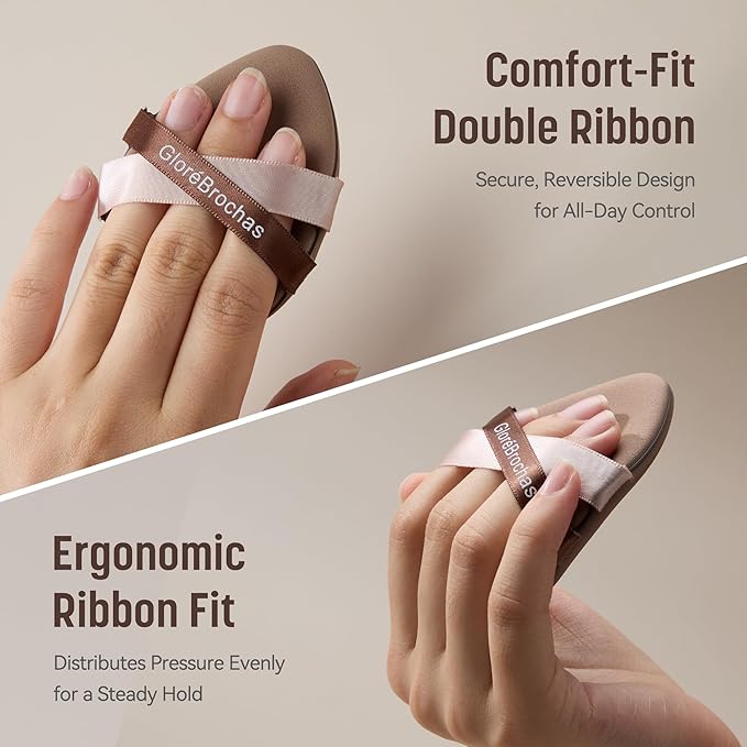 Makeup Sponge Set 4 Pack Micro Porous Low Absorption Soft Latex Free Foundation Powder Puff, Dual-Ribbon Beauty Sponges & Blenders for Powder Cream