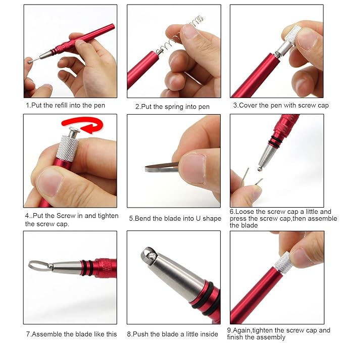 AHIER Hair Razor Pen, Tattoo Trim Styling Face Eyebrow Shaping Device, Engraved With 20 Blades, DIY Styling Eyebrows Beards Tool