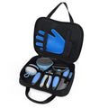 Wisedog Pet Grooming Tool Kit - Nail Clipper Set, Dematting & Grooming Combs, Bath Brush, Hair Removal Mitts (Upgraded Blue)