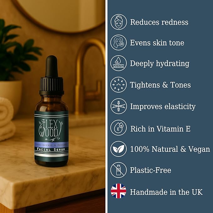 Frankincense and Bergamot Gift Set for both Men and Women - Face Cream and Serum - handcrafted, 100% Natural, Vegan, Moisturising, Anti Ageing, Cruelty Free, Palm Oil Free, Plastic Free