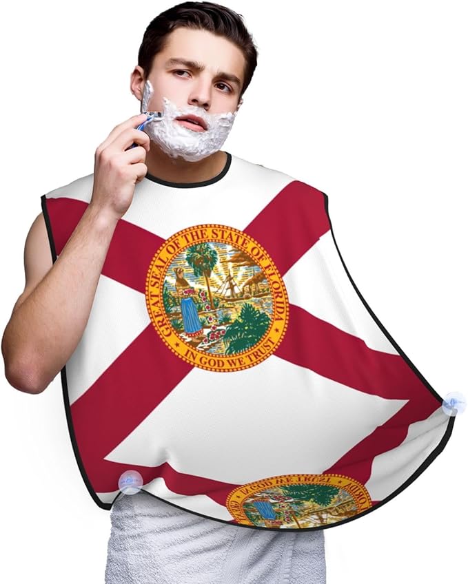 Flag Of Georgia Print Beard Bib Shaving Apron, Beard Hair Trimming Cape Gift For Dad