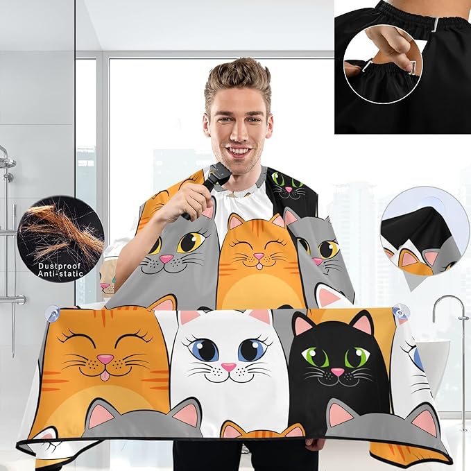 visesunny Professional Barber Cape Polyester Hair Cutting Salon Cape Apron Anti-Static Beard Bib