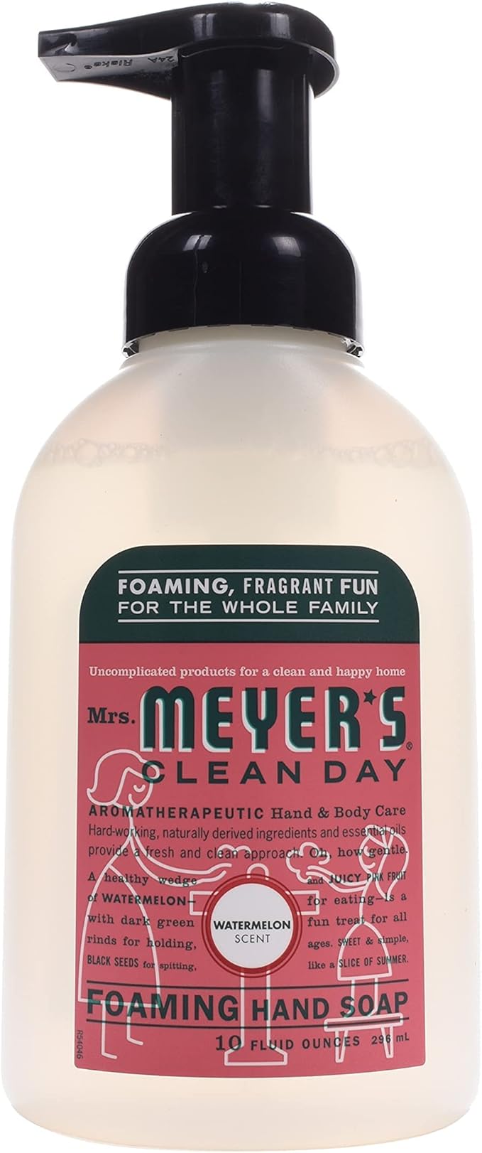 Mrs. MEYER'S CLEAN DAY Foaming Hand Soap, Watermelon Scent 10 Fl oz (Pack of 4)