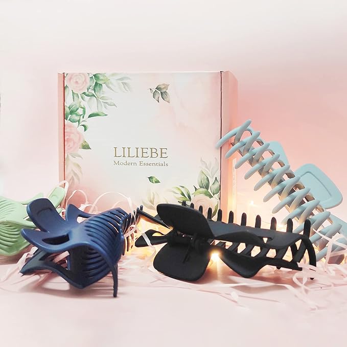 5.5” Large Hair Claw Clips, Big Hair Clips Enough to Hold Your Hair, Hair Clips for Women Thick Hair (Neutral-4pcs)