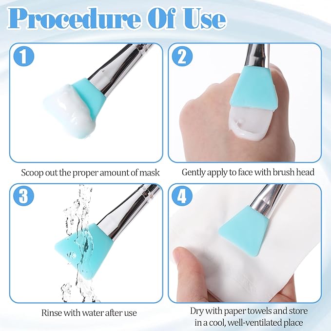 7PCS Silicone Brush Applicator Kit, Resin Brush Applicator UV Resin Brushes Applicators Jelly Brushes Applicators for Cream Makeup Products and Epoxy Art Crafting, Grass Green