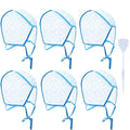 6 Pieces Highlighting Cap Hair Frosting Cap Highlight for Dye Color with Plastic Hooks Hair Coloring Salon Hairdressing Tool Kit Supplies(Blue)