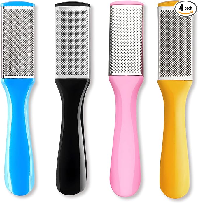 4 Pcs Pedicure Foot Files Callus Remover with Double Sided Feet Rasp for Dead Skin - Professional Foot Care Tools to Removes Hard Skin Corns for Dry and Wet Feet