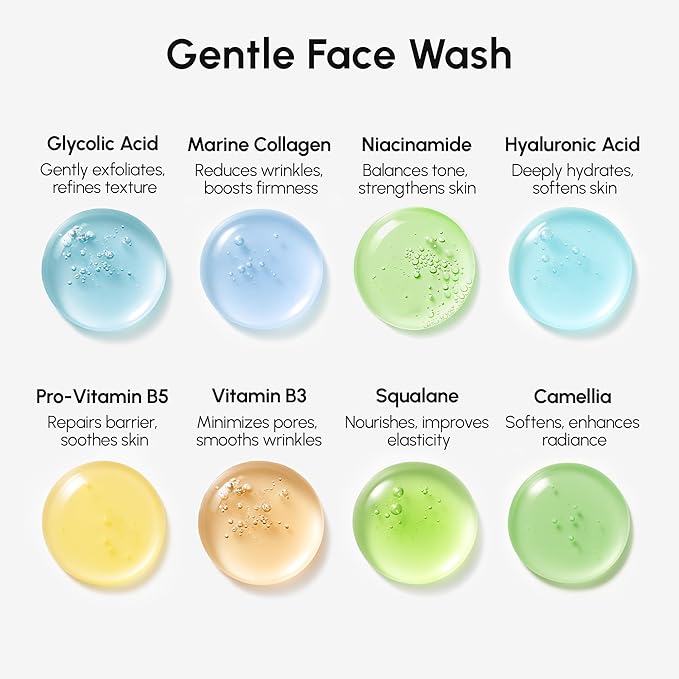 MAREE Face Exfoliator – Microdermabrasion Facial Scrub & Exfoliating Face Wash for Women – Collagen & Glycolic Acid – Gentle Scrub and Exfoliant – Men Exfoliating Scrubber – Exfoliante Facial Cleanser