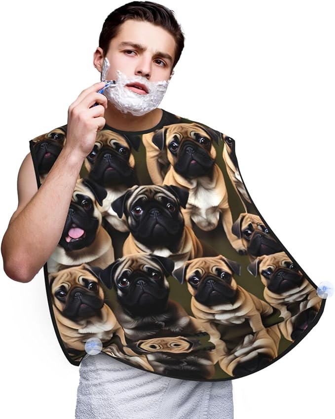 Pansy Perfection Print Beard Bib Shaving Apron, Beard Hair Trimming Cape Gift For Dad