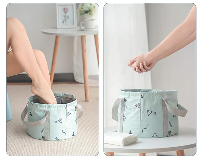 24L Collapsible Foot Bath Basin for Soaking Men Large Feet, Portable Foot Soak Tub Water Bucket for Travel Camping, Grey