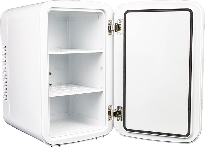 Danby DBMR02624WD43 7.4L Mini Fridge with Mirror & Light in White LED light digital display touch activated 7.4 L / 0.26 cu.ft. capacity