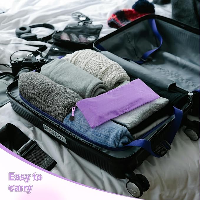 146Pcs Disposal Sanitary Napkin Bags, Purple Feminine Privacy Protection Sanitary Tampons Menstrual Liners Bag, Personal Disposal Hygiene Period Diapers Bag for Women (144pcs with 2pcs Zipper Bags)