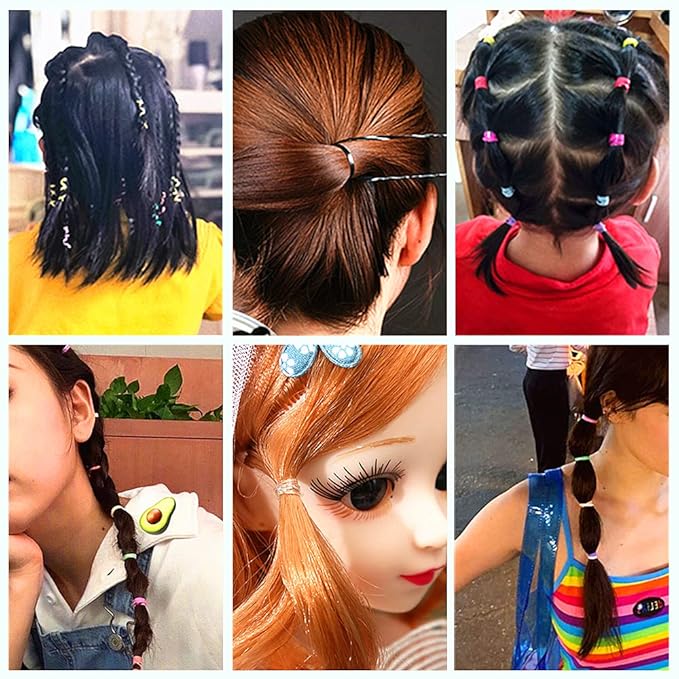 1500pcs Mini Hair Rubber Bands, Non-slip Rubber Hair Bands for Girls, Elastic Hair Ties(0.5 inch) Clear