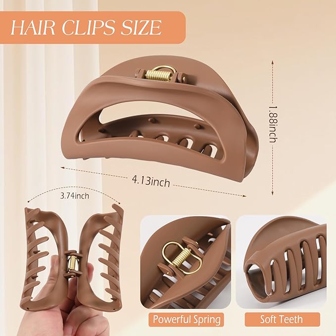3PCS Cloud Claw Clips for Women, Unsnappable Soft Hair Claws for Lying Down & Driving |Strong Hold Hair Claws for Thick Curly Hair | Cozy Hair Accessories for Sleeping & Valentine's Day Gifts