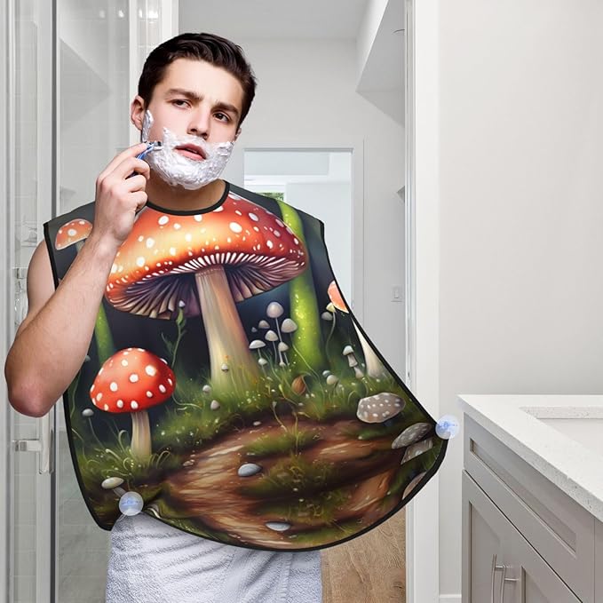 Pansy Perfection Print Beard Bib Shaving Apron, Beard Hair Trimming Cape Gift For Dad