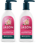 JASON Natural Body Wash & Shower Gel, Invigorating Rosewater, 30 Oz (Pack of 2)