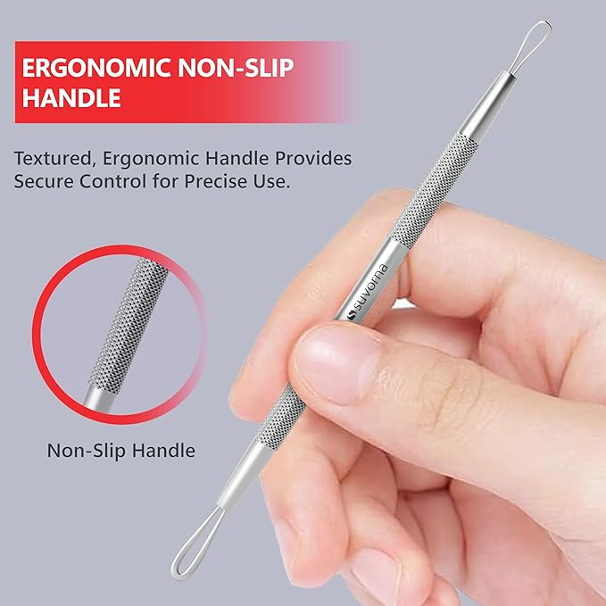 Suvorna White Head Remover for Face, Pimple Extractor, Pimple Popper, Whitehead Remover for Face, Comedone Extractor Tool, Pimple Extractor Tool, Pimple Popper Tool.