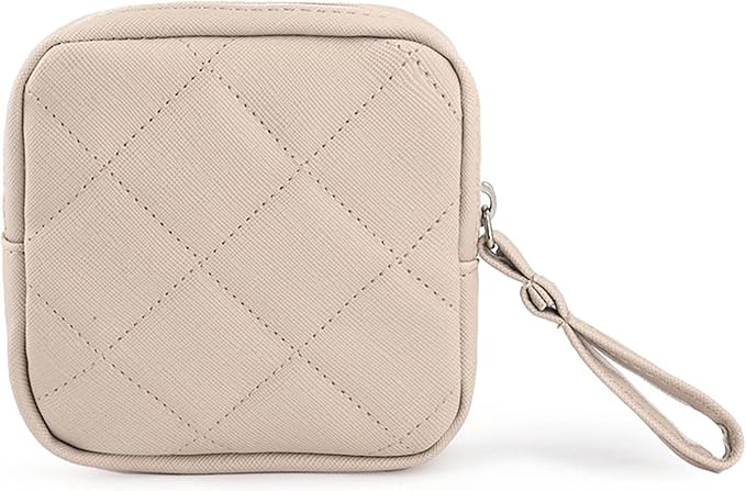 Sanitary Napkin Storage Bags, Portable Makeup Bag, Portable Feminine Product Pouch, Reusable Menstrual Pads Storage Organizers Pouch (Beige)