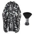 Professional Hair Cutting Cape with Neck Duster Brush, Large Size Salon Barber Cape for Men, Women and Kids(Barber Supplies Pattern)