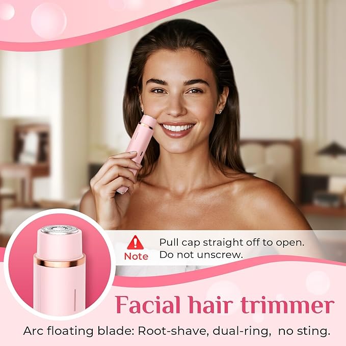 New 2-in-1 Electric Bikini Trimmer for Women - Dual Head Electric Razor,Waterproof Painless Bikini Shaver, Pubic Hair Trimmer for Private Area & Body Hair,Gifts for Women,Pink